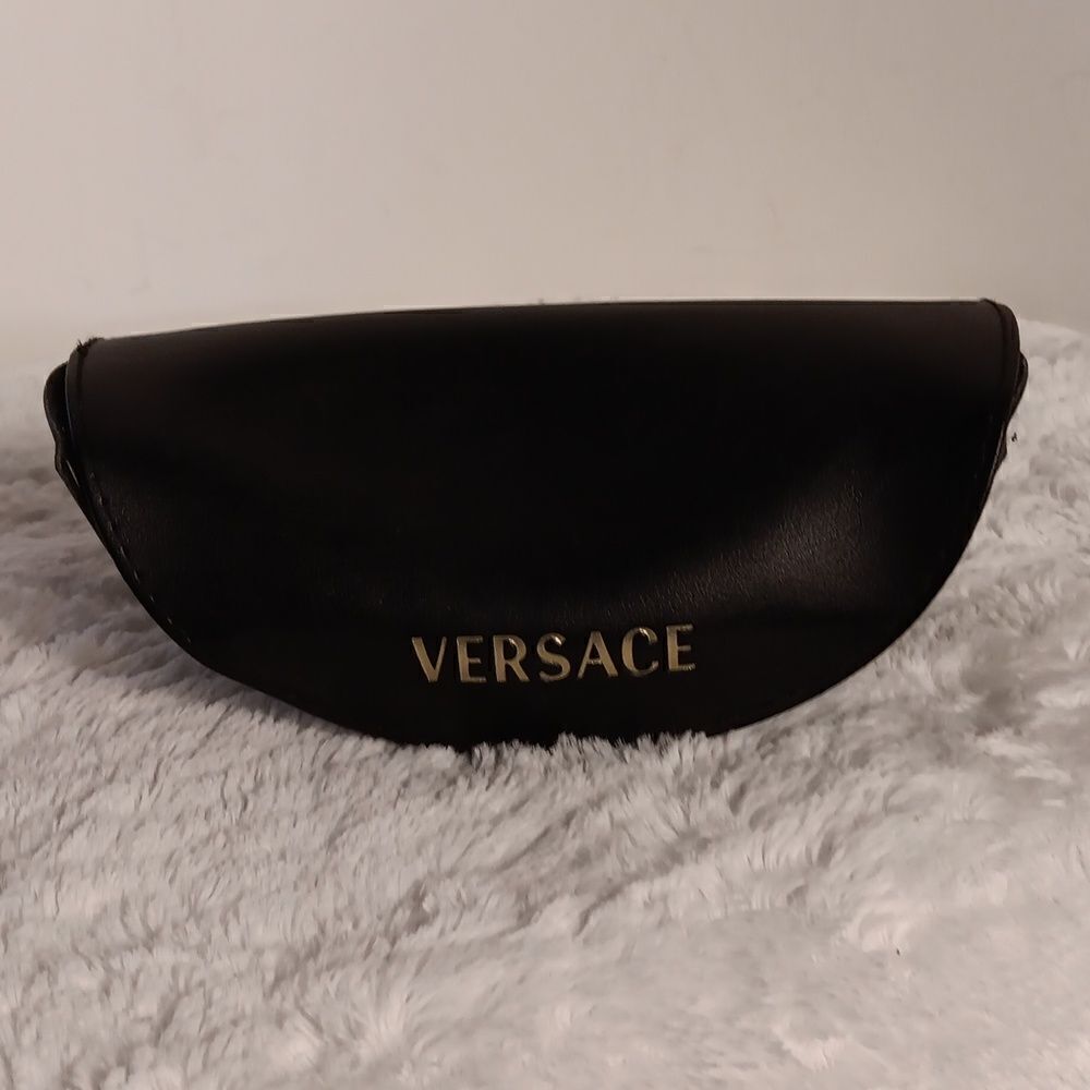 Versace Black Leather Glasses Case